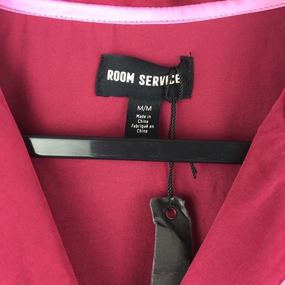 Room Service Red Pink Soft Sleepwear Lounge Top - Picture 4 of 11